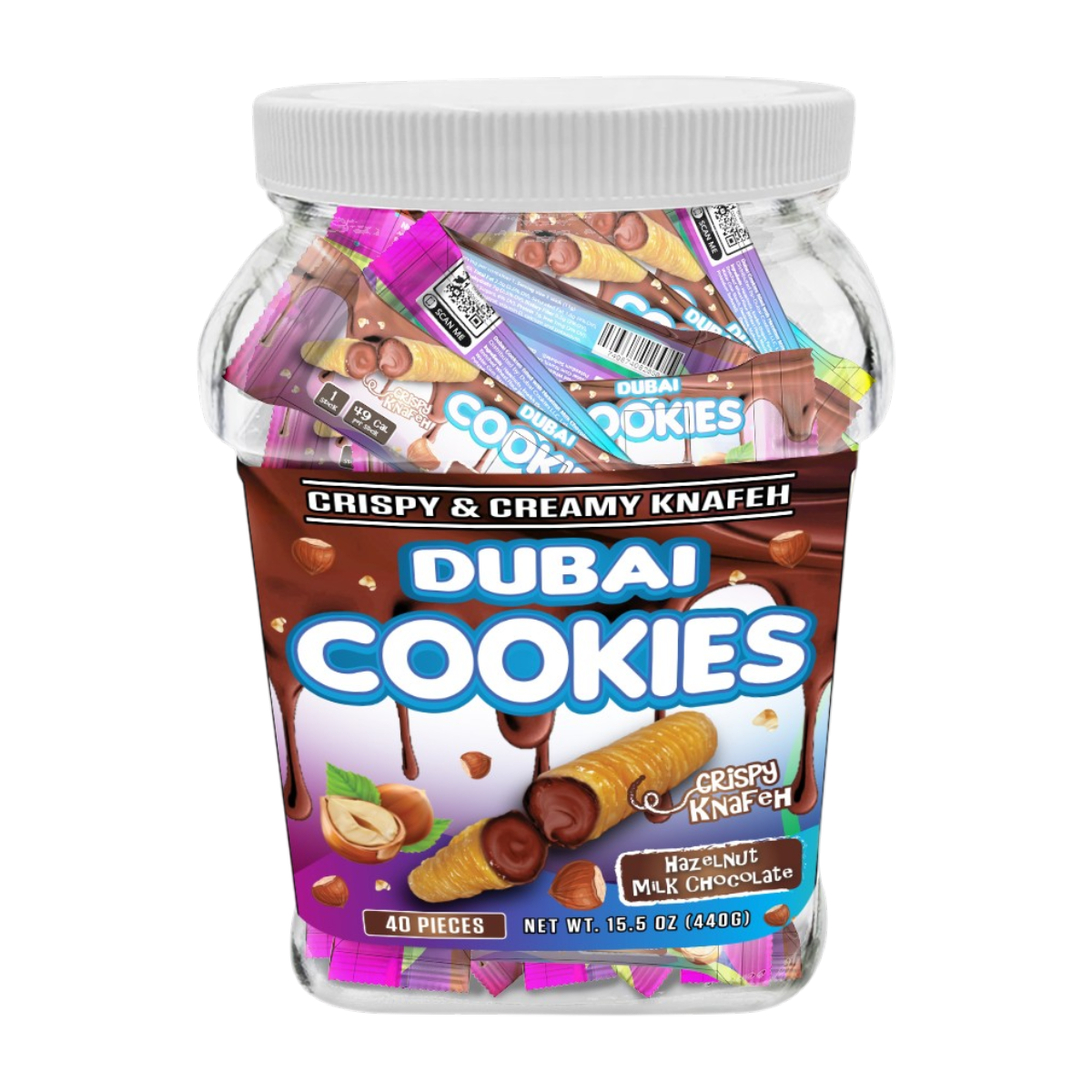 Dubai Cookies Crispy & Creamy Knafeh 1pz Snacks Hazelnut Milk Chocolate