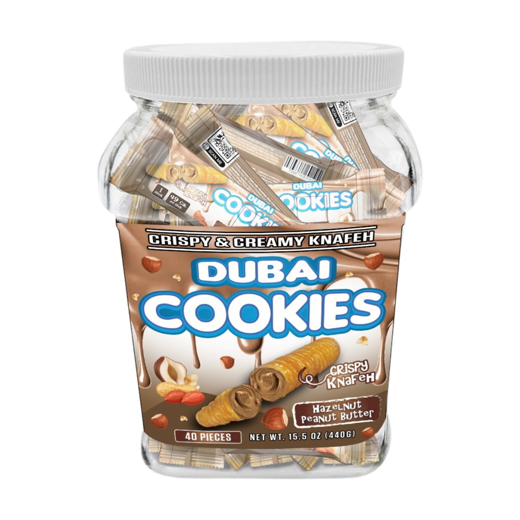 Dubai Cookies Crispy & Creamy Knafeh 1pz Snacks Hazelnut Peanut Butter