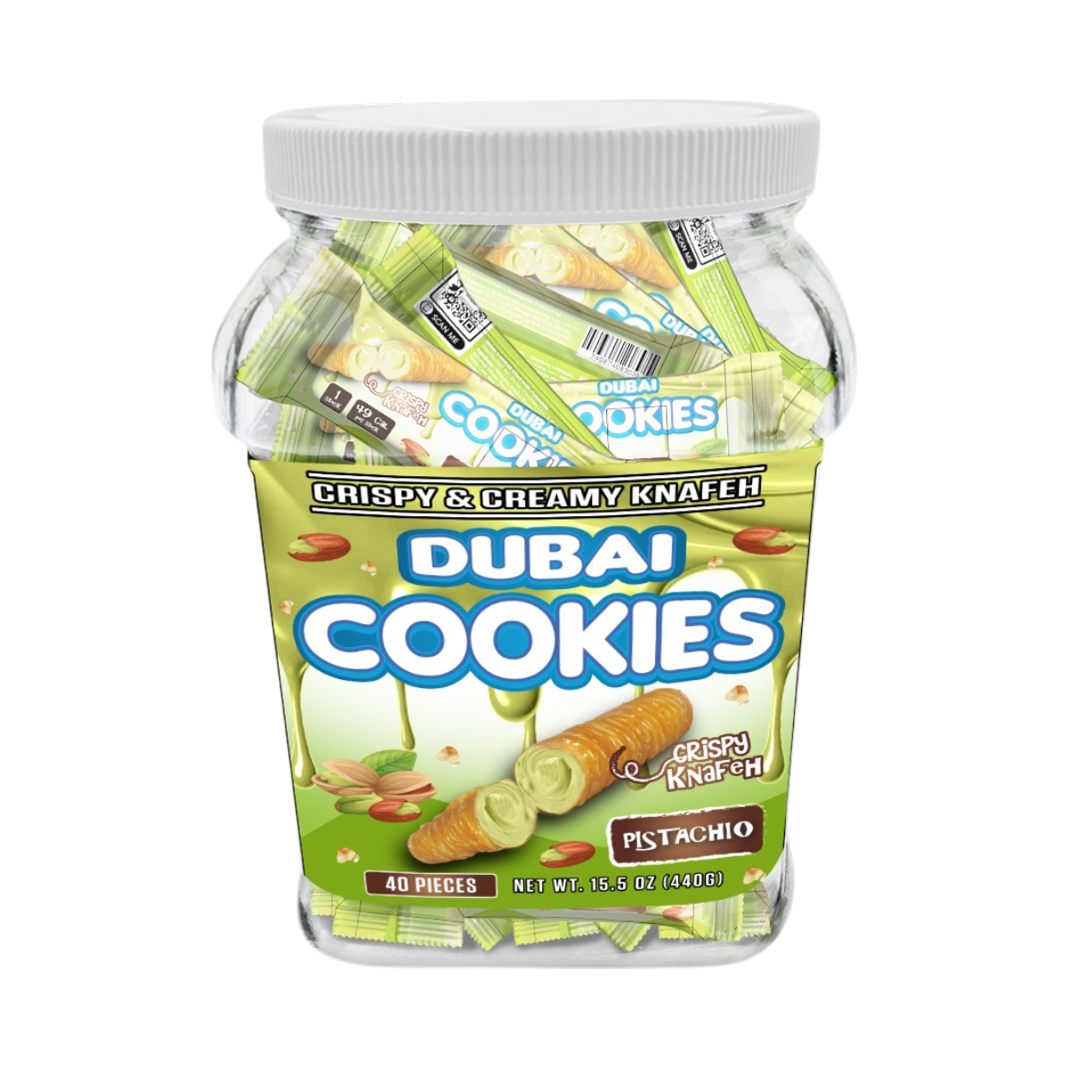 Dubai Cookies Crispy & Creamy Knafeh 1pz Snacks Pistachio