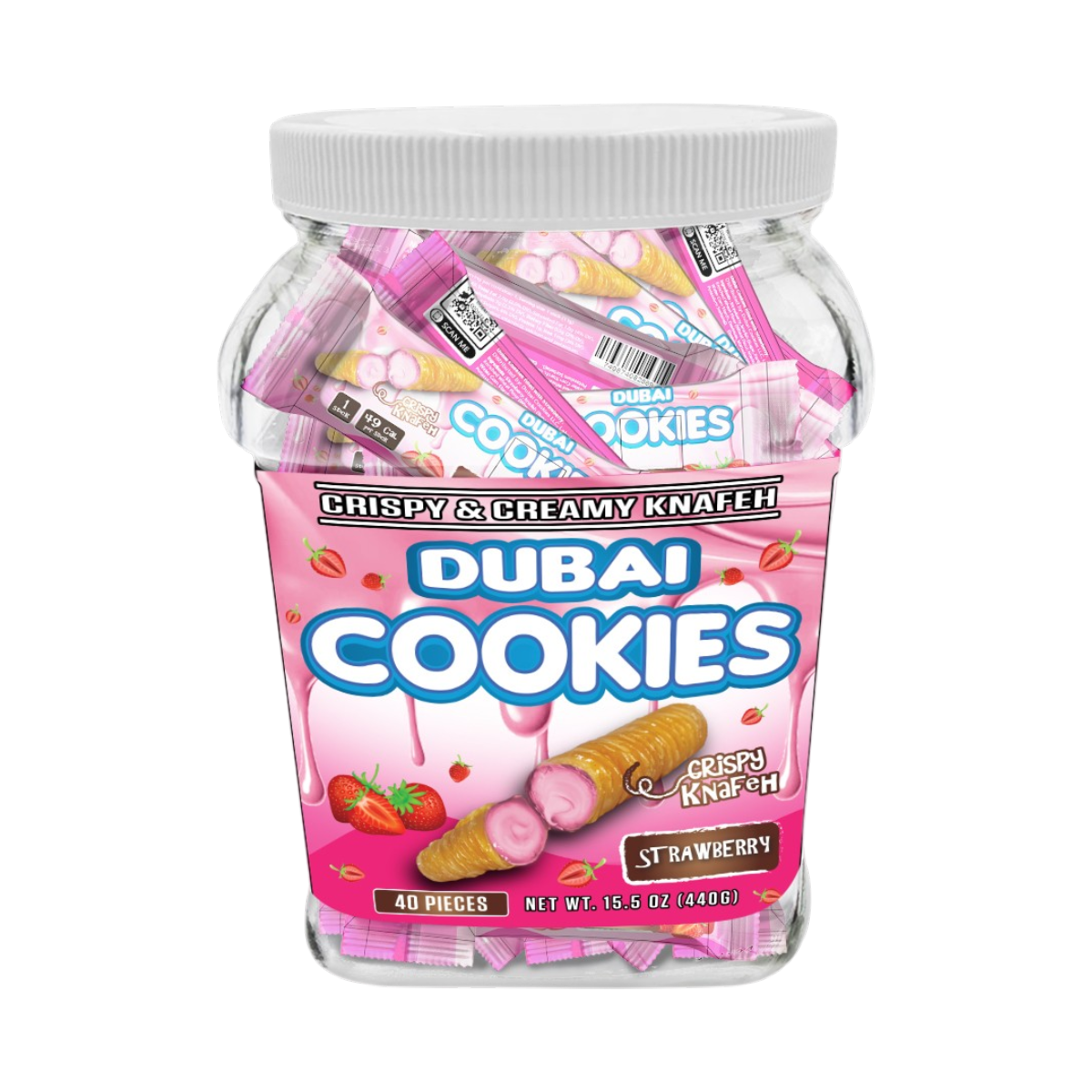 Dubai Cookies Crispy & Creamy Knafeh 1pz Snacks Strawberry