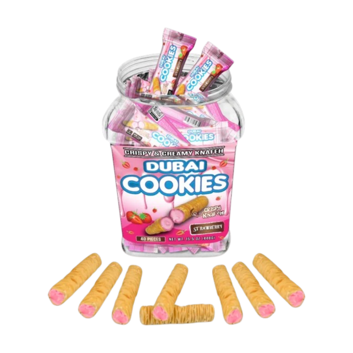 Dubai Cookies Crispy & Creamy Knafeh 1pz Snacks Strawberry